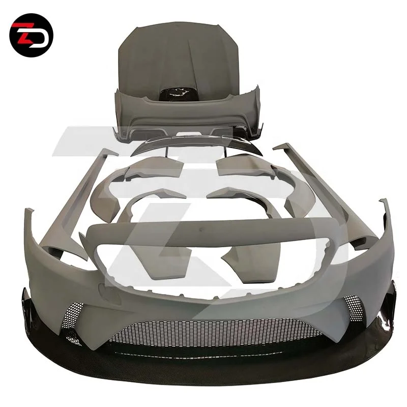 Hight Quality ZD Body Kit With Bumper Fender Flares Spoiler For Mercedes C Class C205 Coupe C63 C200 C260 Change To Wide Style