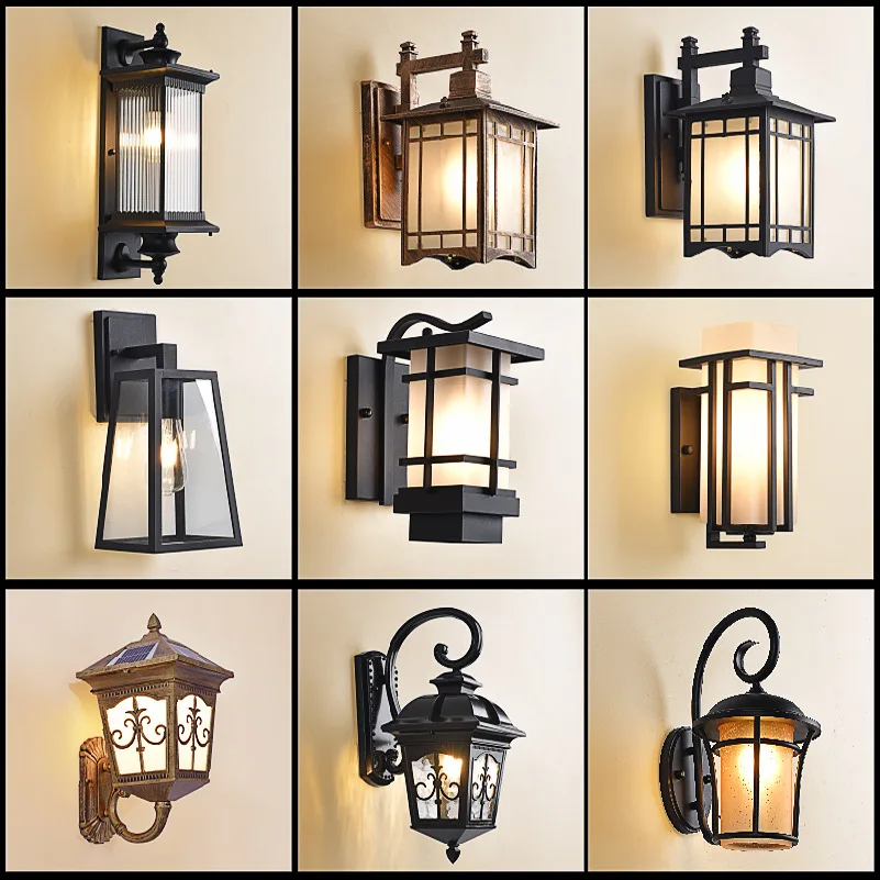 Европейский Старый Школьный стиль винтажный дизайн наружный комнатный отель курорт фонарь садовый настенный светильник