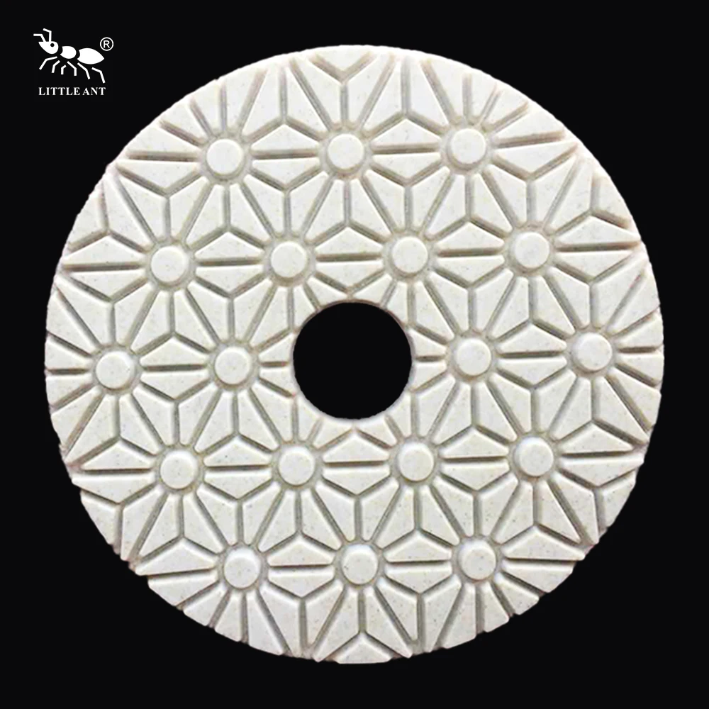 LITTLE ANT 4-step 3-step Flower Wet Polishing Pad Flexible Diamond for Stone Marble Granite Terrazzo Limestone Concrete
