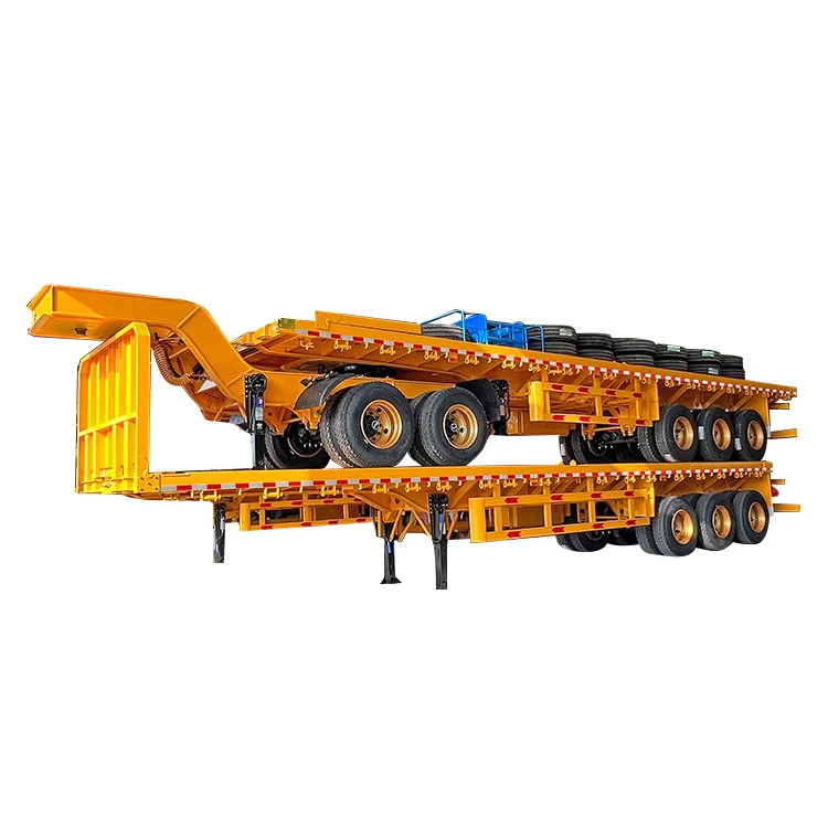 60tons 80tons Super Link Container Truck Trailer Flatbed Trailer