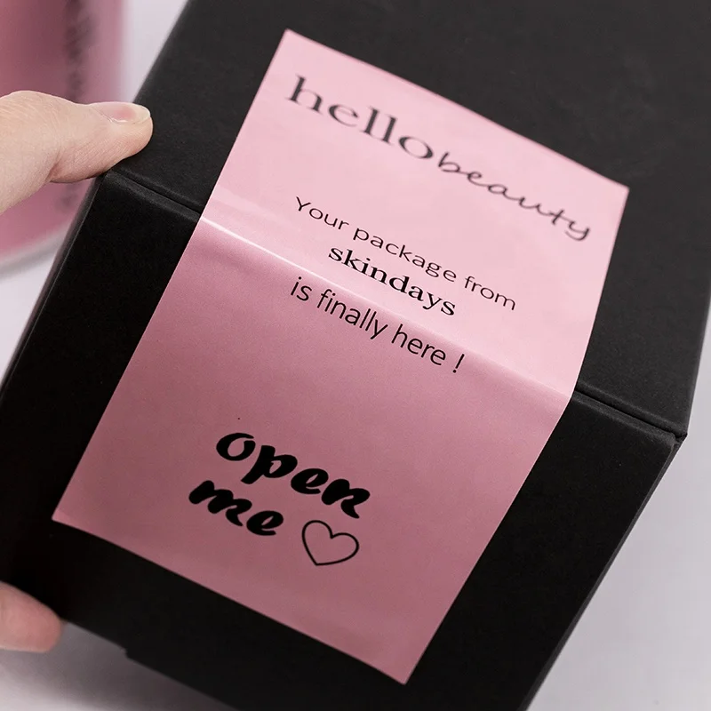 wholesale custom private logo self adhesive box seal labels waterproof synthetic paper printing labels