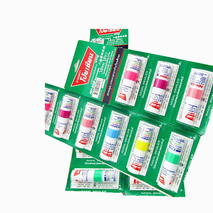 Hot Sales Thailand Herbal Mint Incense Tube with Refreshing Oil Poy Sian Nasal Inhaler Nasal Inhaler stick Mint Flavor