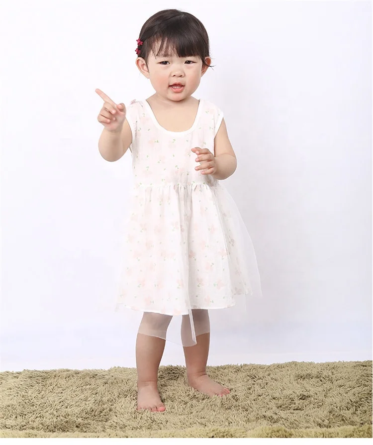 Online Store Girls Clothes Dresses Summer 4 Years Cotton Manufacturer Lace for Kids Children Medium Sunny Sleeveless Printed 200