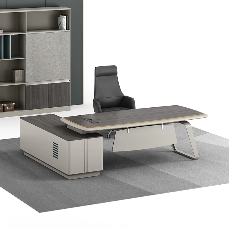Modern Wooden Office Desk L-shape Furniture Luxury Executive Office Works Manage Table Desk Corner CEO Office Desks