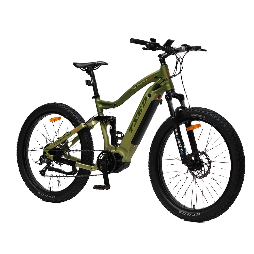 2020 New  ebike mid drive 500W suspension MTB bicycle