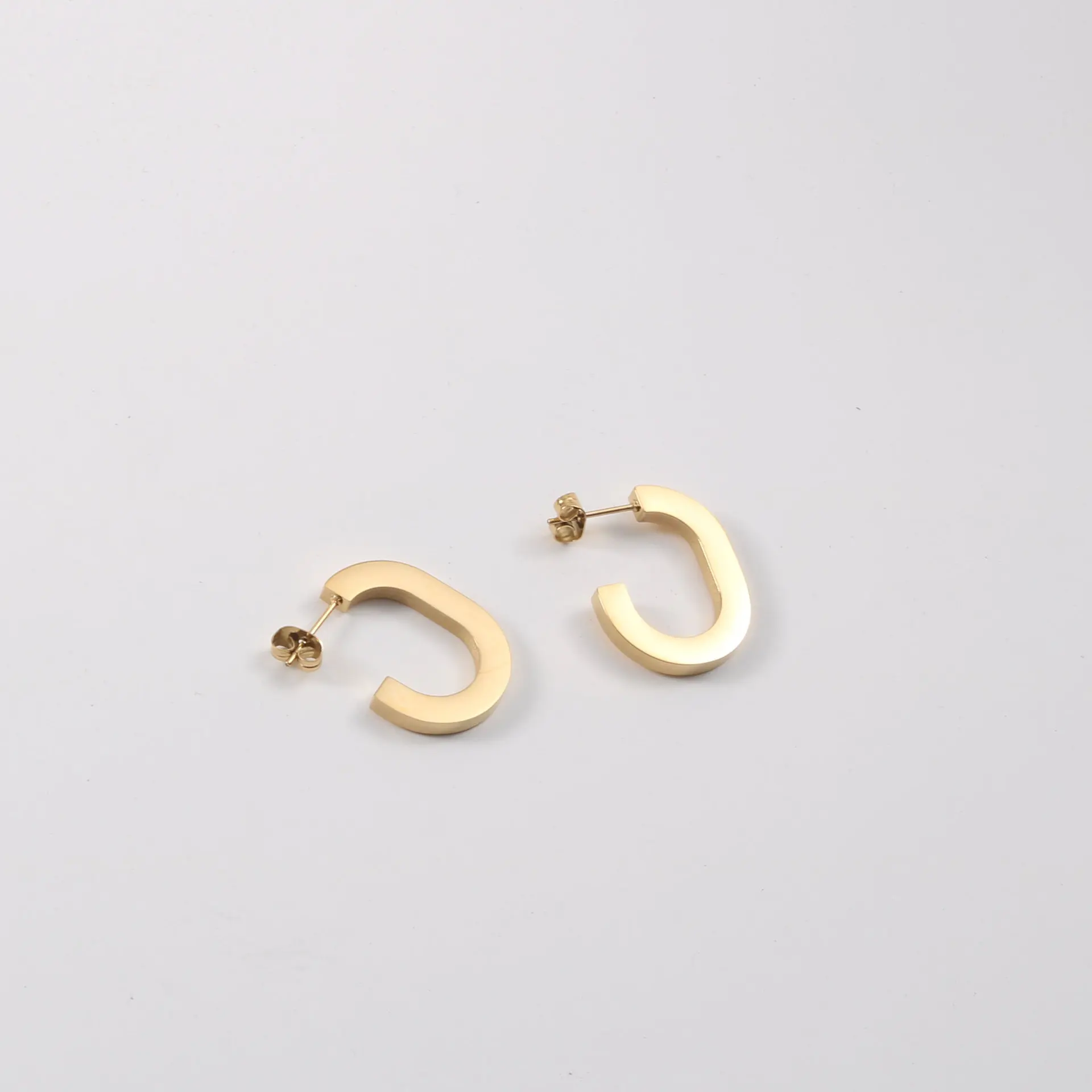 Minimalist Fashion C Shape Gold Earring 316L Stainless Steel Fashion Jewelry Earring