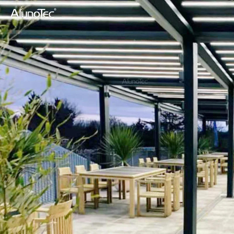 
AlunoTec Bioclimatique Electric Roof Louver Metal Framed Pergola 