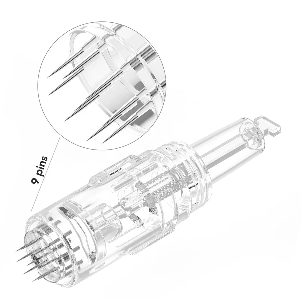 OstarBeauty Customized Derma Pen Screw Needles and Nano Cartridge 1 3 7 9 12 24 36 42 Nano 3D 5D Pins Stainless Steel Tips