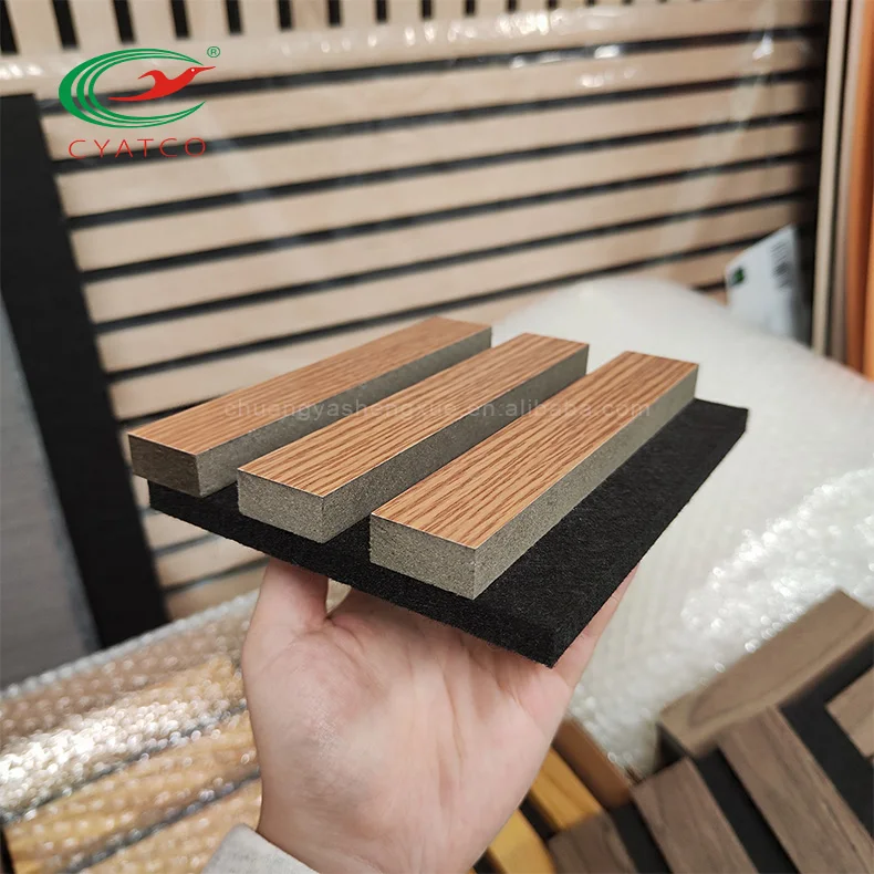 CYATCO High Density Decoration Slat Fluted Great Wall Walnut Solid Wood Grilles Panels for sound proof studio