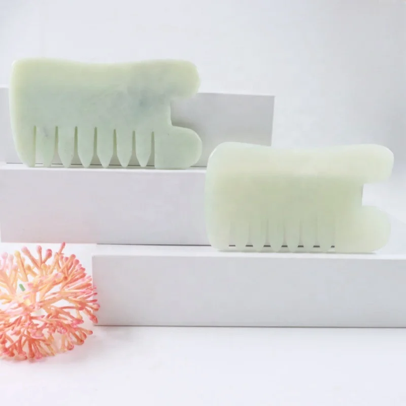 2023 jade stone scalp head massager board best natural message guasha gua sha comb