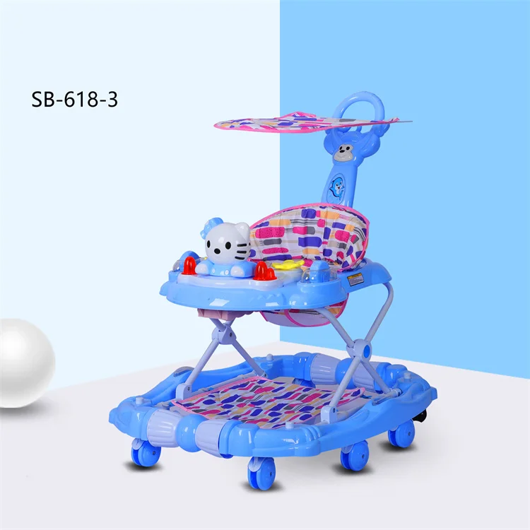 Multifunction Kids Learning 360 Degree Rotating Trolley Baby Roller Walker 2 In 1