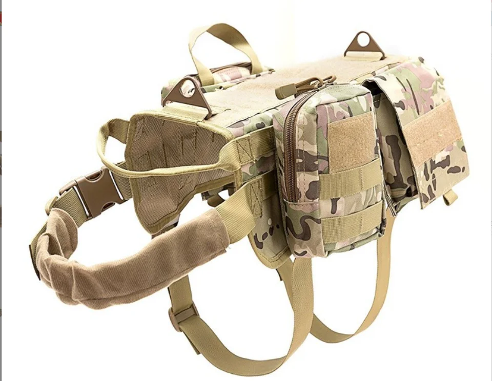 Customization pet heavy duty no pull private label military K9 dog harness backpack lead collar leash set tactical harness dog