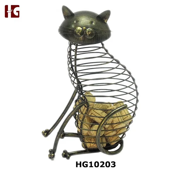 Pig figurine home decor Iron metal Wine Cork Holder