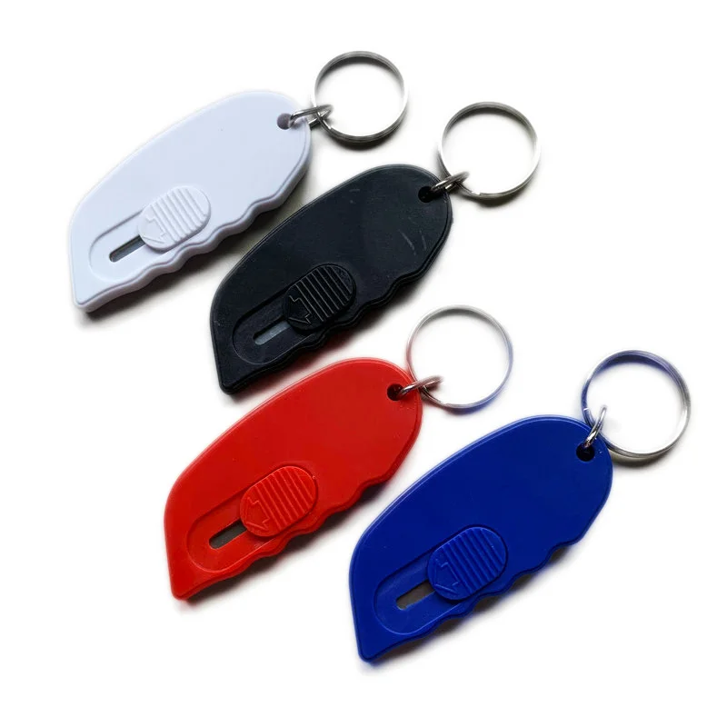 Портативный выдвижной нож с логотипом под заказ Мини открывалка для писем безопасный бумаги складной брелок офисные