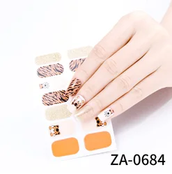 14 PCS in one high quality 2022 new tiger cute animal designer cartoon nail design stickers