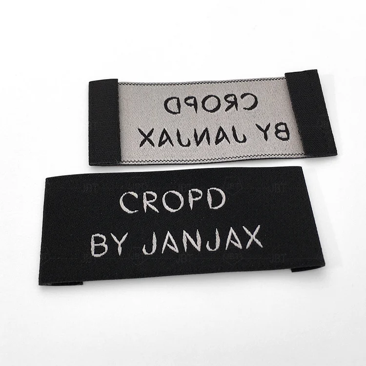 Custom Own Brand Logo Woven T Shirt Bottom Side Sleeve Label Neck Tag Labels For T Shirts