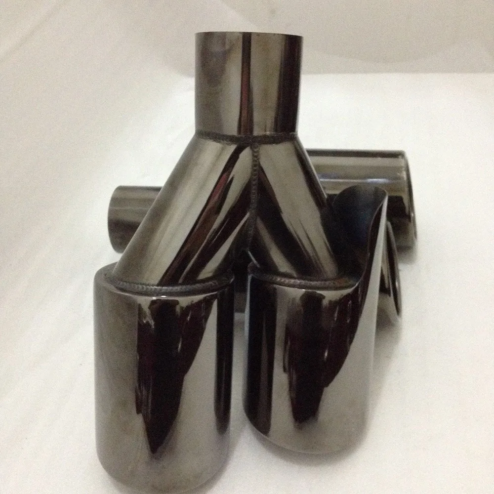 M Style Black Titanium Plated Dual Exhaust Tip Muffler Pipe For BM W
