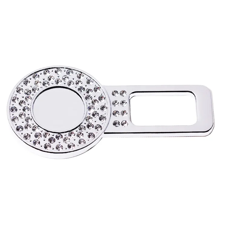 Wholesale car rhinestone seat belt clip hardware die casting auto car emblem alloy metal car safety eeat lock buckles
