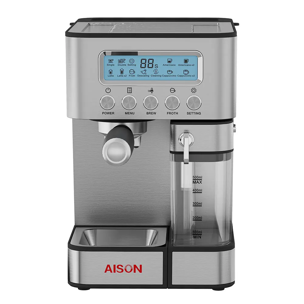 20 Bar Pump Coffee Maker Cappuccino Espresso Machine With Volume Setting Function And Cleaning Function