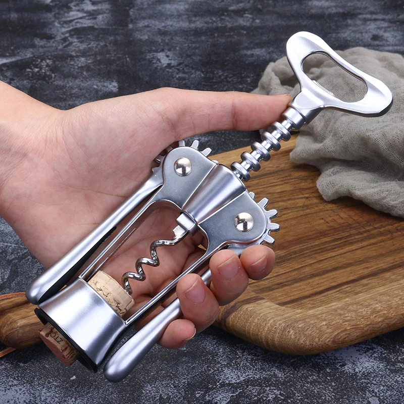 Stainless Steel Wing Corkscrew Wine and Beer Opener Heavy-duty Metal Wine Opener