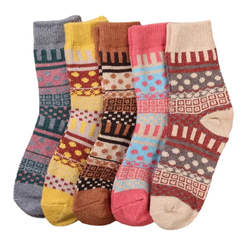 New Design Colorful Comfortable Soft Winter Thick Warm Cotton Knit Women Socks