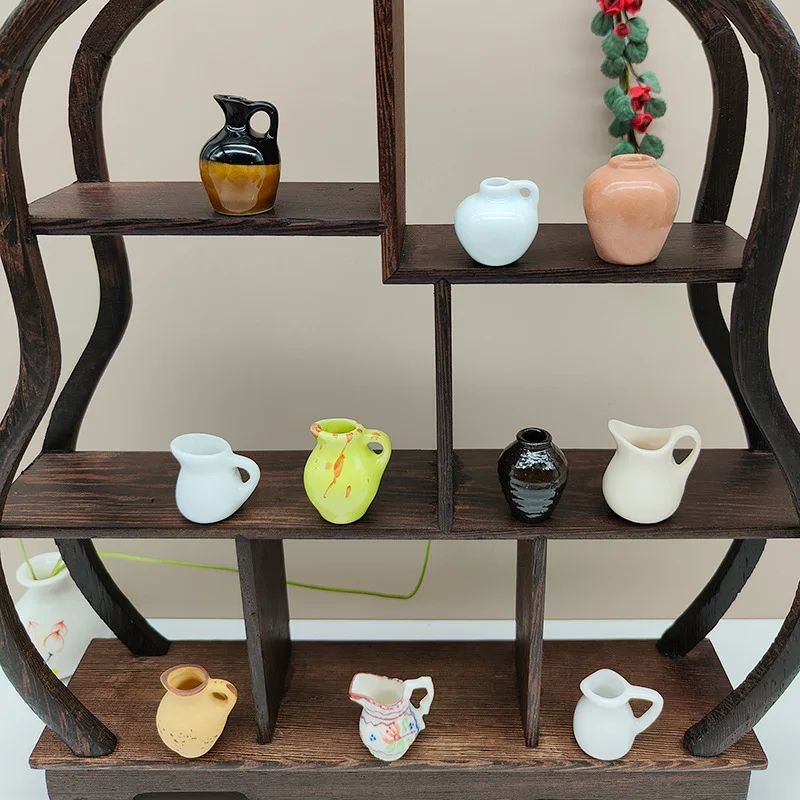 new arrival 1/12 scale  Doll house accessories diy miniature mini toy creative ceramic porcelain vase flower pot