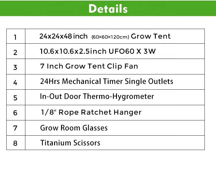 99% Reflective Mylar 600D 60x60x120 Grow Tent For Home Growing