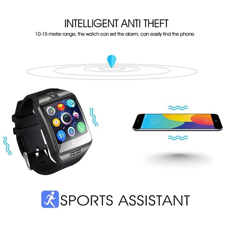 New Q18 sport watch smart TF Card Phone GSM Camera health watch smart for Android wearable devices phone smart watch