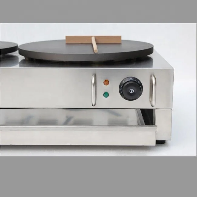 Commercial electric crepe machine automatic pancake maker hot double head Indian flying pancake machine