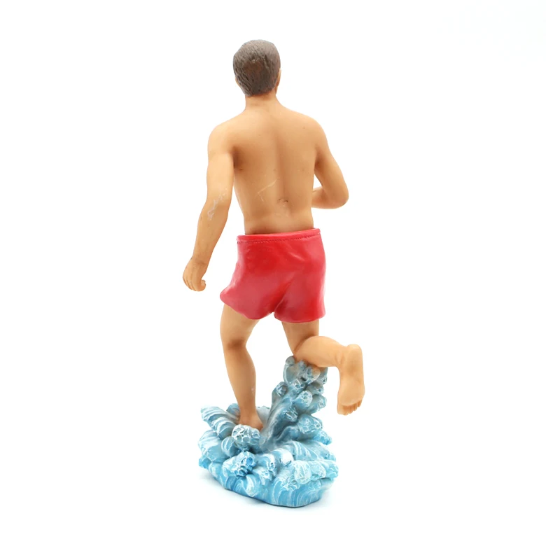 Solar Surfer Polyresin Bobble Head Summer Lifeguard Surf Board Red Shorts Beach Babe Waist Bobble Toy