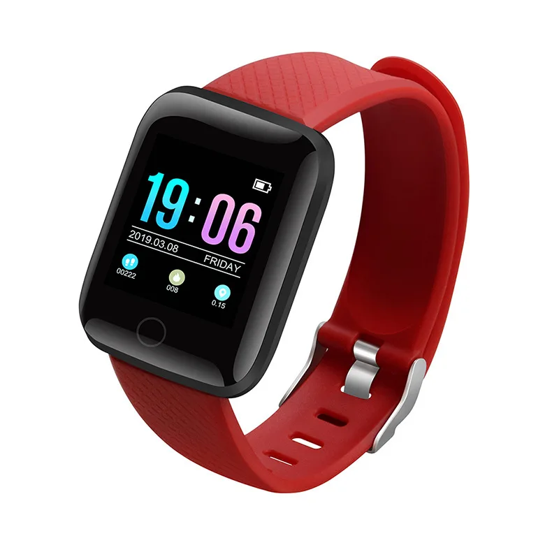 116plus Square Smart Watch Touch Screen Display 1.44-inch Screen Customizable for Receiving Information Weather Forecast