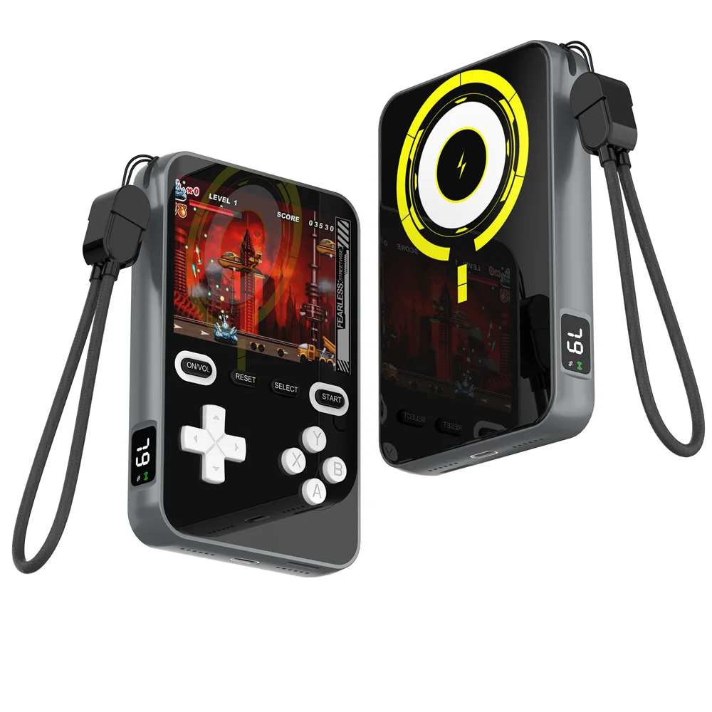 Hot Sales 15W Flash Charge Wireless Magnetic Powerbank With Game Player Display 5000 Mah 22.5W PD Fast Charging Power Bank