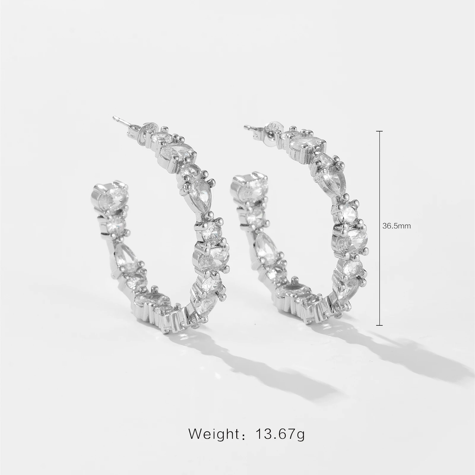 Custom Trendy High Quality Gold Plated Brass Earrings Women Silver Plated Earrings