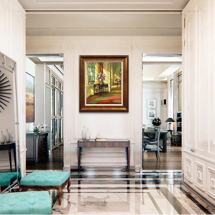 Sunshine house British landscape oil painting still life architecture European-American porch corridor decorative paintings