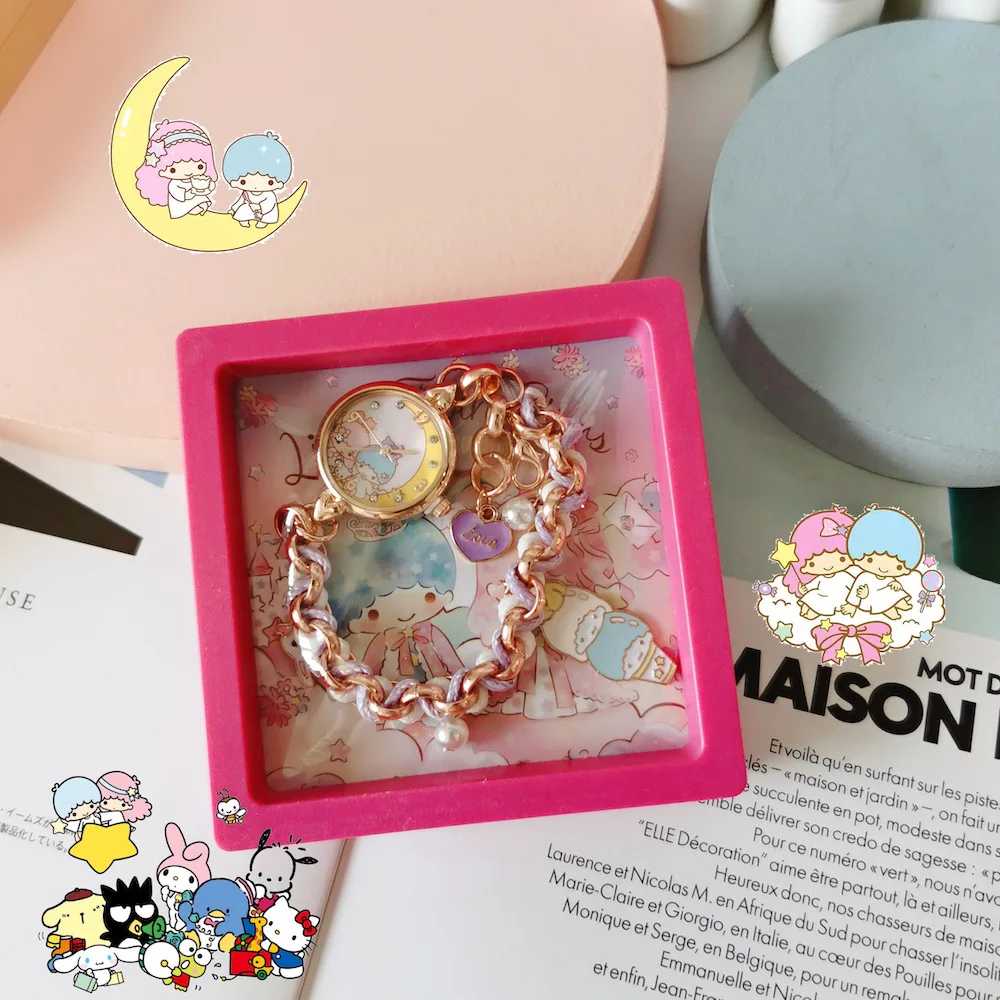 Детские Мультяшные милые кварцевые часы для девочек Kuromi My Melody Cinnamoroll