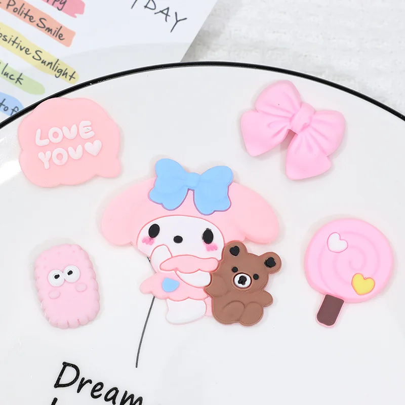 Sanrio Melody эпоксидные аксессуары чехол для мобильного телефона украшение водительских прав шармы обуви мягкий ПВХ украшения
