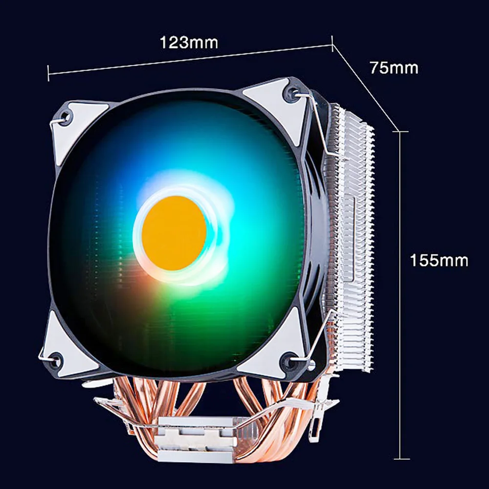 Custom OEM 6 Heat Pipes CPU Cooler 4Pin PWM RGB PC Quiet Intel LGA 115X 1200 1366 1700 AMD AM3(+) AM4 CPU Cooling Fan