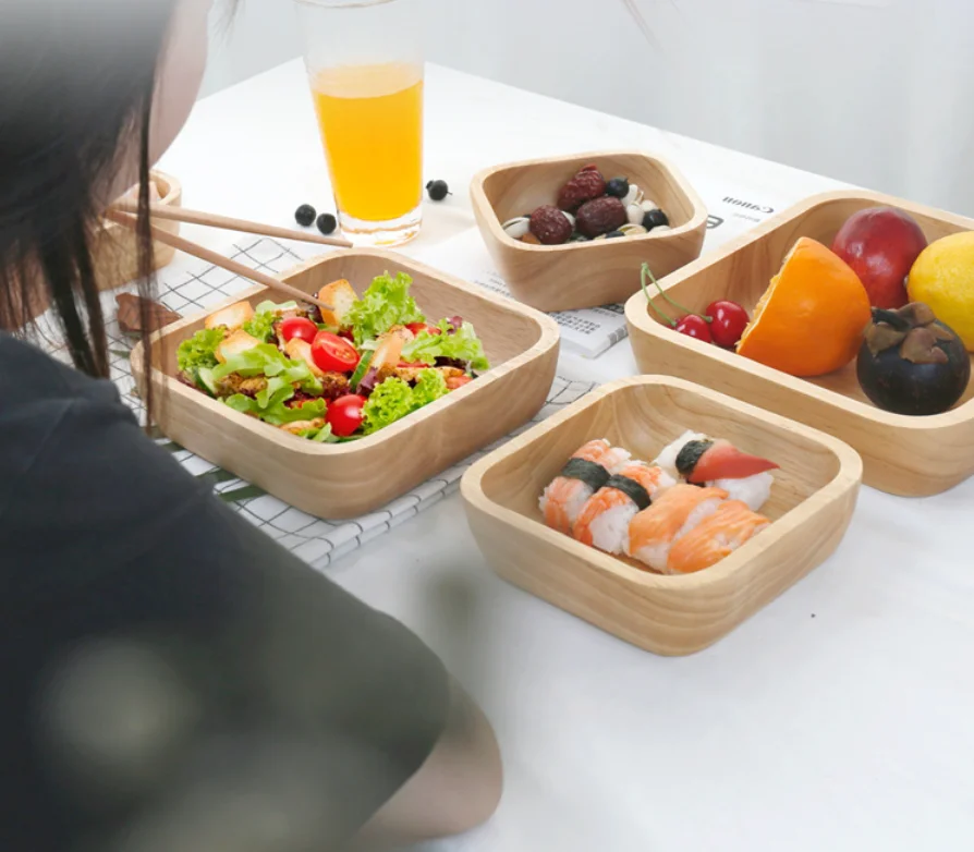 Bread Tray Fruit Plate Export Wooden Tableware Serving Bowls And Platters Handmade Wood Trays