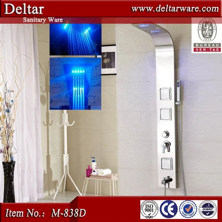 Dubai hotel supplier, led shower panel, gold shower panel for sale