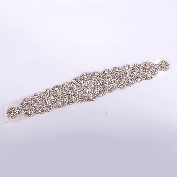 
China Cheap Studded Belt Crystal Woman Design Belt Applique for Wedding Dress Sash rhinestone belt 