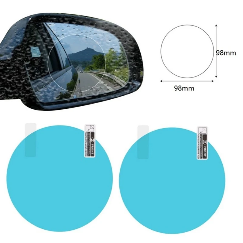 2 pcs car stickers rainproof film for car rearview mirror anti fog car rear view mirror rain film clear sight in rainy days