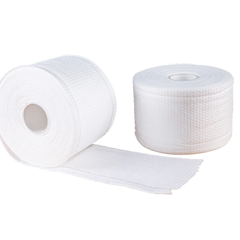 Wholesale disposable face cloth wet and dry cotton pads paper face washing facial cleansing towel stretch bag face cloth