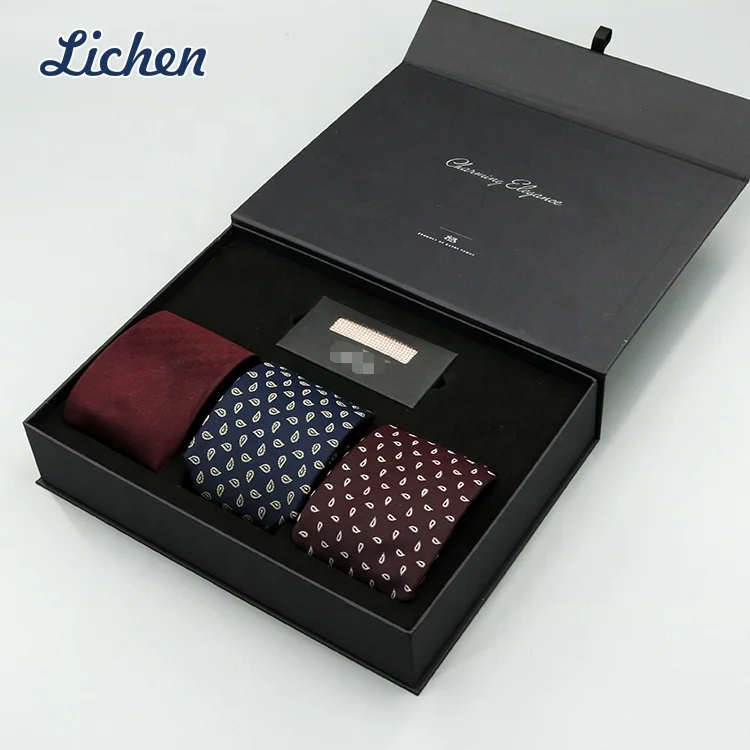 Silk Jacquard Woven Fabric Wedding Necktie Standard Ready Ties Cufflink Hanky Set Men