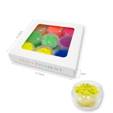 Neon Powder Pigments Eyeshadow Palette Bright Eye Shadow Palette Fluorescent Matte Mica Dye Luminous Colorant Body Makeup Set