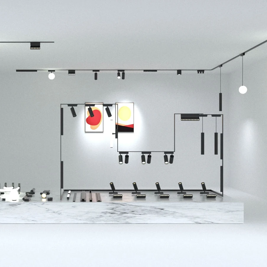 Home Decoration Indoor Lighting Fixture Pendant Lamp 9W Led Track Light Ra90 48V Magnetic Grille Track Light