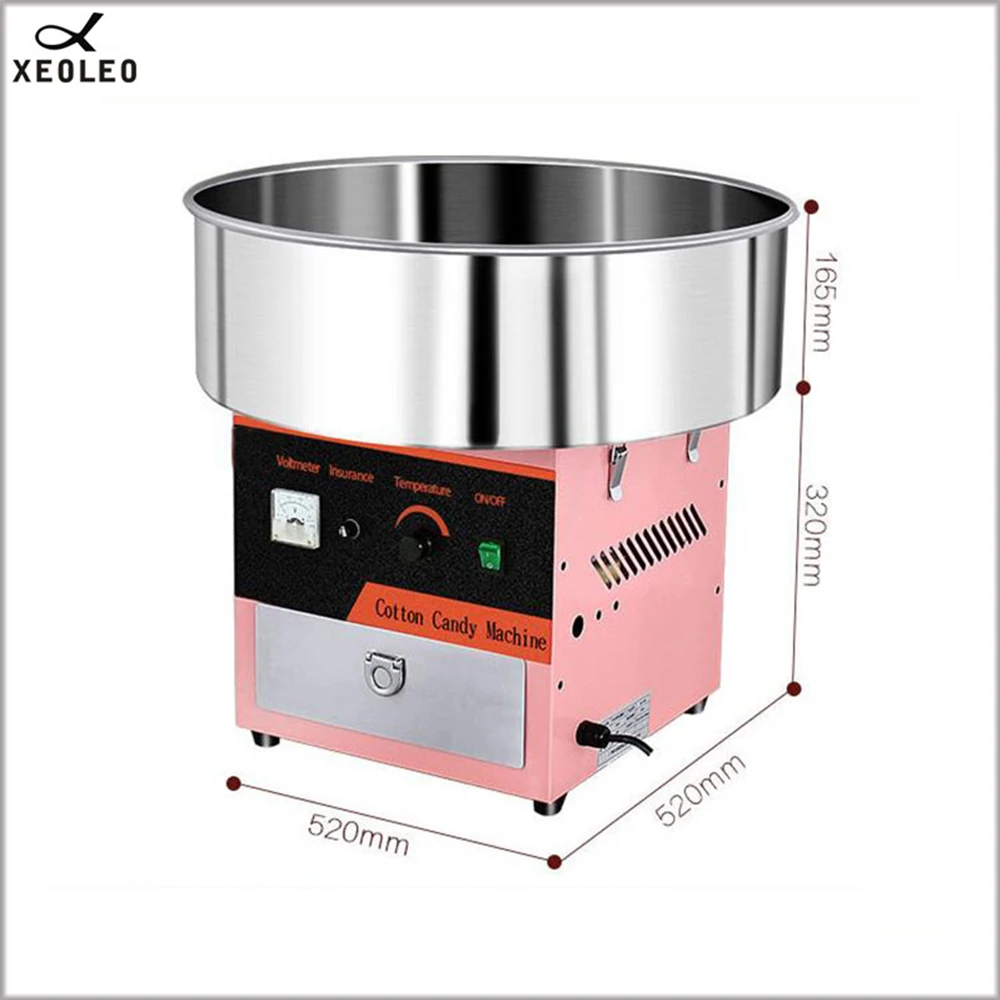 XEOLEO Commercial Automatic Flower Cotton Candy Machine 1000W Electric Sugar Floss Small Cotton Candy Making Machine for Sale