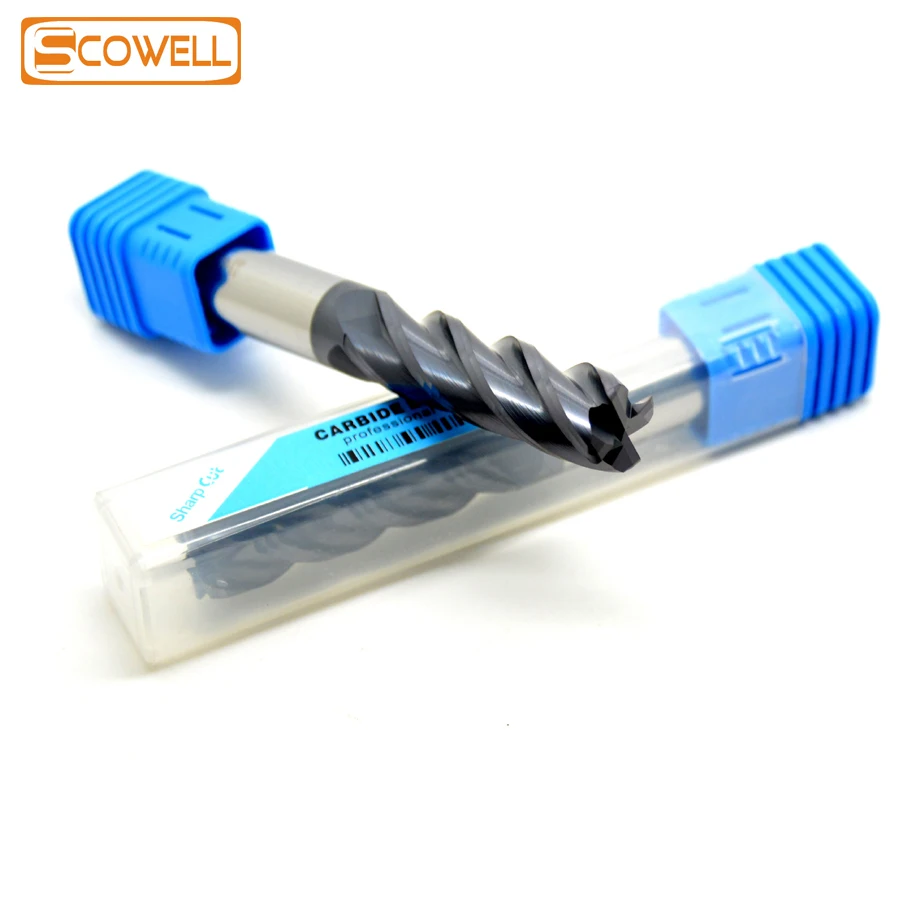 4 Flutes Flat End Mill Cutter Tungsten Carbide Straight Shank 1mm - 12mm Center Drill CNC End Milling Route Bits