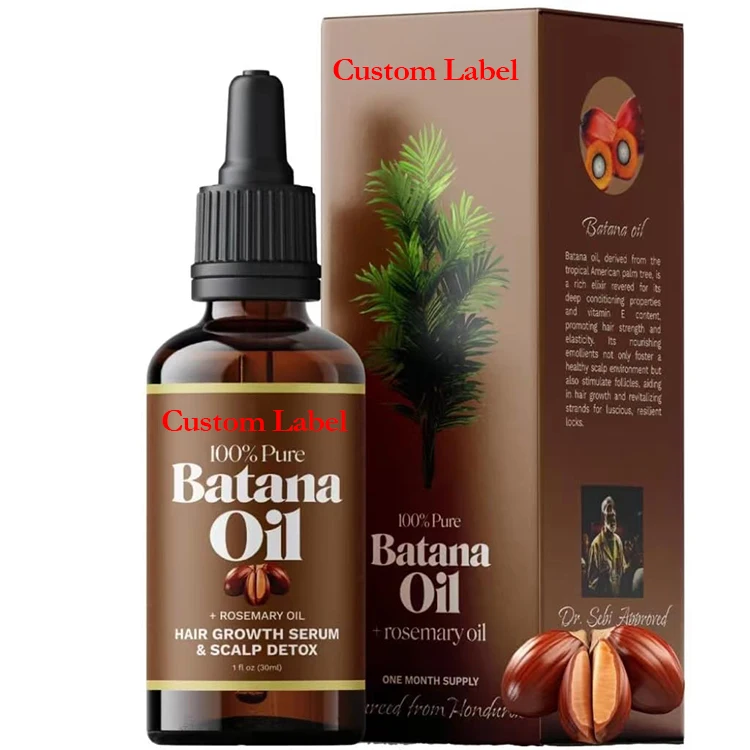 Wholesale Private Label 2 In 1 100% Organic Hair Oil Anti Hair Loss Detox Scalp Honduras Batana Oil With Rosemary Hair Oil