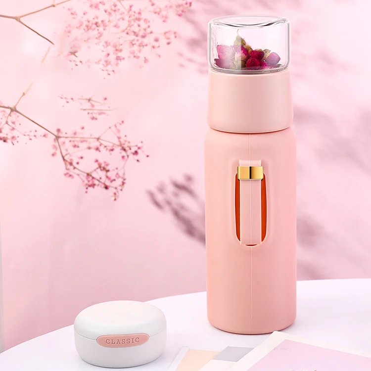 Infuser Glass Water Bottle  0618 420ML Borosilicate Oitdoor Tea BPA Free High Quality Heat-Resistant Unbreakable  Tea Bottle