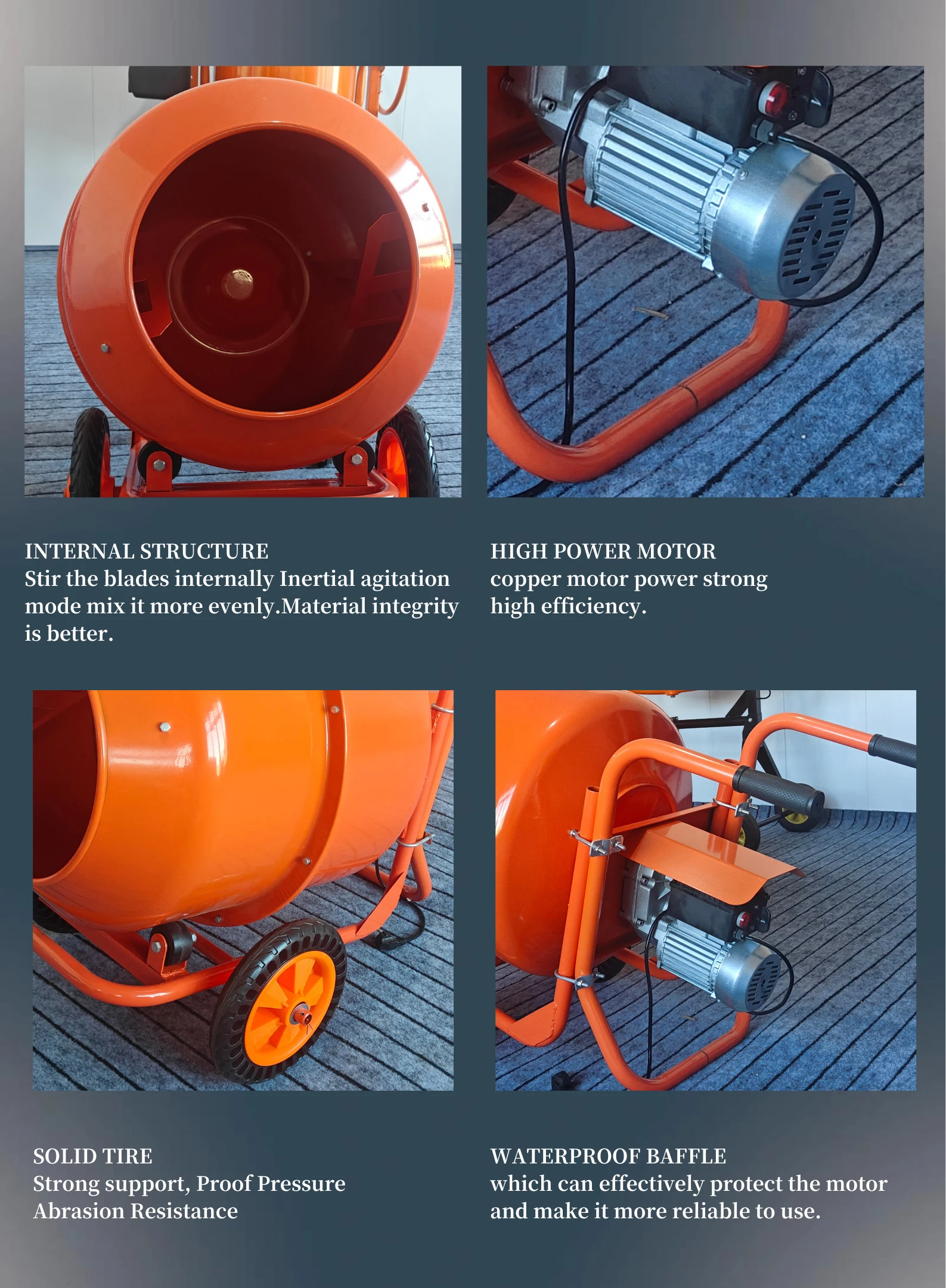 Маленький бетонный бытовой ручной мобильный Барабанный Смеситель мини-цементный раствор